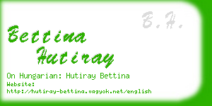 bettina hutiray business card